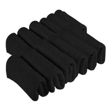 Imagem de Toalha De Rosto Para Salão Preta Kit Com 12 Unidades