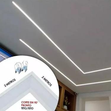 Imagem de Perfil Embutir Em L 3 Metros Corte 45 Completo Fita/ Fonte Luminária M