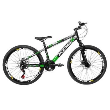Imagem de Bicicleta Aro 26 KOG Freeride X25 21 Marchas Toda Shimano, Preto, Verd