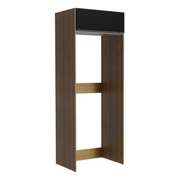 Imagem de Porta Geladeira Madesa Glamy 1 Porta Basculante - Rustic/Preto