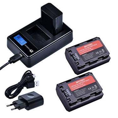 Imagem de kit Carregador Duplo Antorium +2x baterias NP-FZ100 Sony A6600 A7iii A7sIII A9 BATMAX