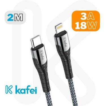 Imagem de Cabo type-c / lightning nylon trançado 2metros - Kafei
