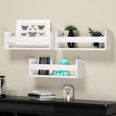 Imagem de Kit 3 Prateleiras U Nicho Parede Livro Revista Mdf Organização Livros 