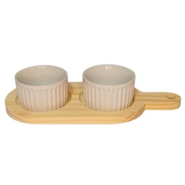 Imagem de Suporte em pinus para 2 ramekim de 190 ml branco - LFF