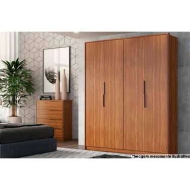 Imagem de Guarda Roupa Casal 4 Portas e 3 Gavetas Attore Nogueira Touch - Demóbile