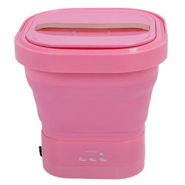 Imagem de Máquina de Lavar Dobramento Portátil, Lavadora Dobrável Secadora para Apartamento de Acampamento de Viagem, Mini Máquina de Lavar Roupa íntima (Rosa)