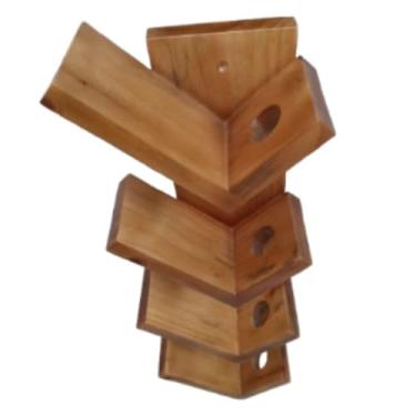 Imagem de Adega de Parede em Madeira, 4 Garrafas, 60 x 12 cm, Imbuia, com Kit de Fixação