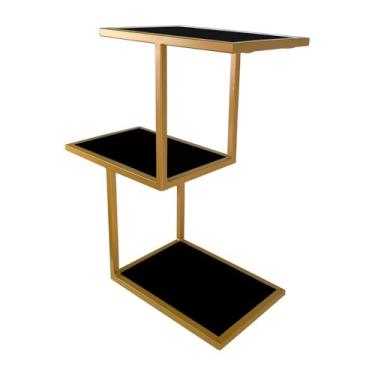 Imagem de Prateleira Nicho Para Decoração de Sala Quarto Canyon - Dourado/preto