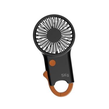 Imagem de XLWLLNJ Ventilador portátil de mão com função de reforço de aderência, pequeno, silencioso, 2 em 1, design, ventilador pessoal vestível para escritório, Laranja