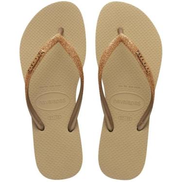 Imagem de Chinelo Feminino Havaianas Slim Glitter II Fc-Areia Dourado