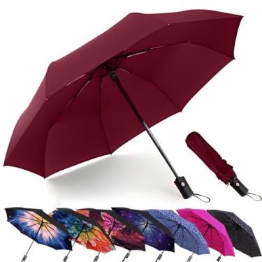 Imagem de Guarda-chuva dobrável MRTLLOA Compact Windproof 30cm Borgonha