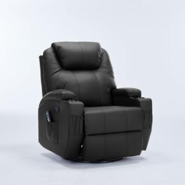 Imagem de Poltrona do Papai Cinema Manual Vector Balanço Massagem Aquecimento Porta Copos PU Preto G94 - Gran Belo