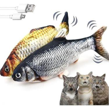 Imagem de Brinquedos para gatos 2 pack flopping fish cat toys para interior elét