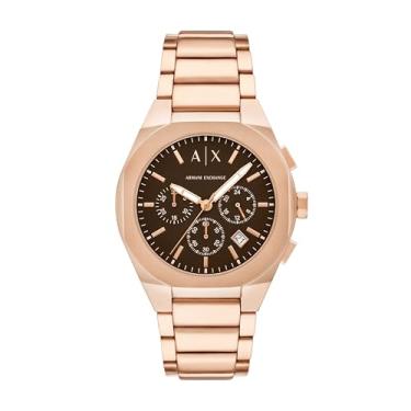 Imagem de Armani Exchange Relógio masculino de aço inoxidável com cronógrafo rosa dourado (modelo: AX4188), rosa