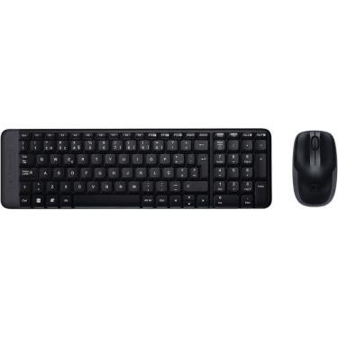 Imagem de Kit Teclado e Mouse Logitech MK220 Wireless, ABNT2, Preto
