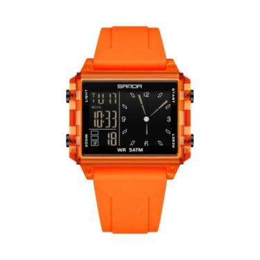 Imagem de Relógio Digital Unissex À Prova D'Água Com Mostrador Quadrado SANDA, C