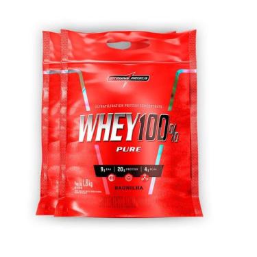 Imagem de Kit 2 Whey Protein 100% Puro Integral Medica Baunilha 1.8Kg - Integral