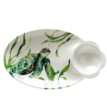 Imagem de Petisqueira Oval Melamina Tartaruga - EntreCasa, Branco