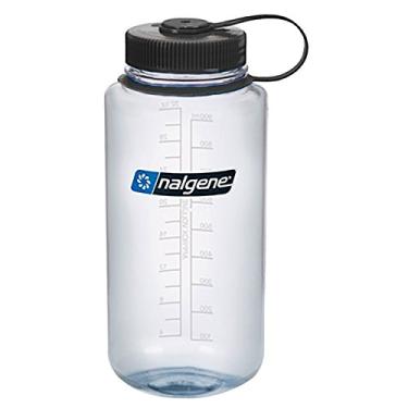 Imagem de Nalgene Garrafa de água Tritan Wide Mouth livre de BPA, Transparente com preto, One Size