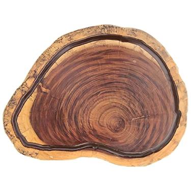 Imagem de Tábua de Corte Formato Bolacha para Carne de Churrasco Madeira Rústica JMV Sortido