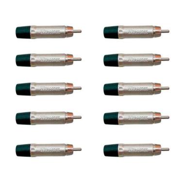 Imagem de Kit Conector Plug Rca Macho Wc 1212 Bk  10Un  Wireconex - P