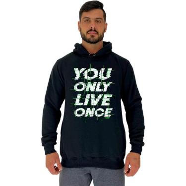 Imagem de Blusa Moletom MXD Conceito Tradicional Com Touca Your Only Live Once Masculina-Masculino