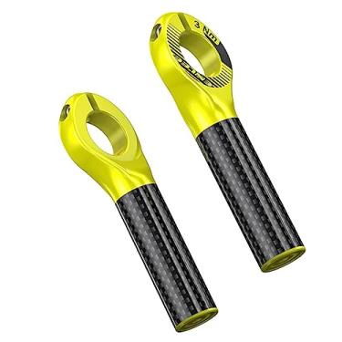 Imagem de Amagogo 2x do guidão da bicicleta da barra da bicicleta da barra de fibra de carbono para bicicleta dobrável, amarelo fluorescente