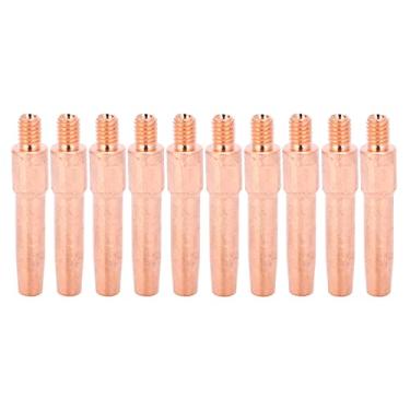 Imagem de Pontas de Soldagem MIG, Pontas de Contato de Soldagem 10pcs L45 Pontas de Contato Tocha de Soldagem MIG Bico Condutor de Cobre Vermelho Equipamento de Soldagem MIG, Pontas de