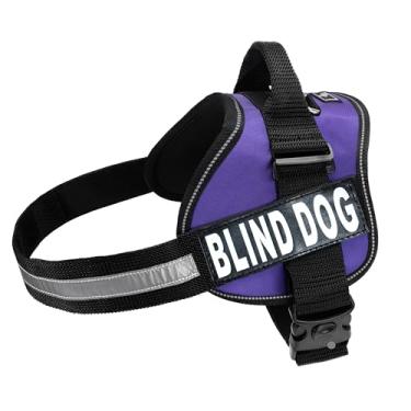 Imagem de Doggie Stylz Peitoral Blind Dog – Sem puxão, sem escape, colete ajustável para cães de serviço com alça para treinamento e mobilidade, acessórios refletivos e adesivos para cães cegos