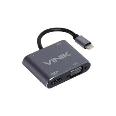Imagem de Adaptador Type C 4-Em-1 Para Hdmi Vga Pd E Usb 3.0 Vinik - At41vn