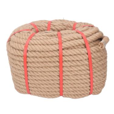 Imagem de Corda de Sisal Com Proteção de Segurança de Fio de Juta de 50 M Com 20 Mm de Diâmetro Estrutura de Escalada para Gatos Corda de Cabo de Guerra Corda de Juta Nativa para Fazer