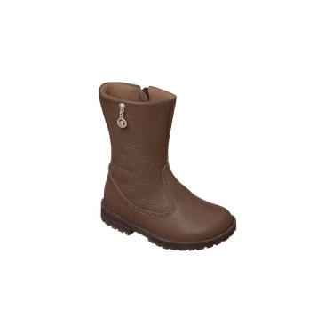 Imagem de Bota Cano Alto Infantil Feminina Ortopé Baby Boot Couro Marrom 