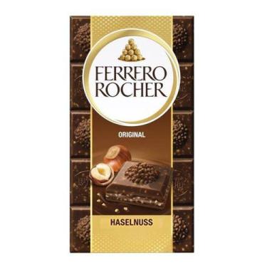 Imagem de Chocolate Barra Ferrero Rocher Ao Leite Avelã Importado 90G
