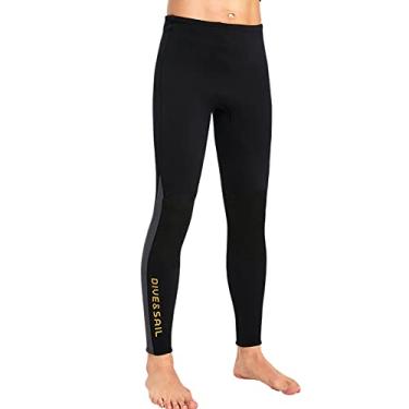 Imagem de Calça de neoprene para mulheres e homens 3 mm com snorkel calça comprida legging, 2 mm 1,5 mm meia-calça de natação de mergulho shorts proteção solar para surfe esportes aquáticos frios (P, 3 mm
