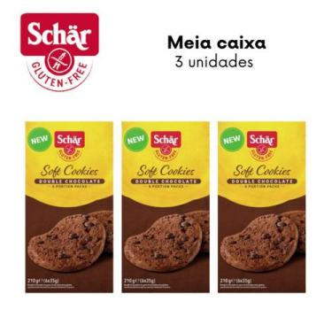 Imagem de Soft Cookies Double Chocolate Dr. Schar 210G - Caixa Com 3 Unidades
