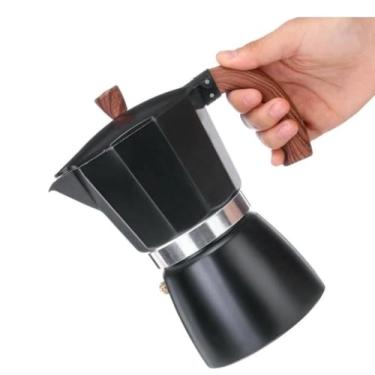 Imagem de cafeteira italiana preta 9 xicaras 300ml de aluminio
