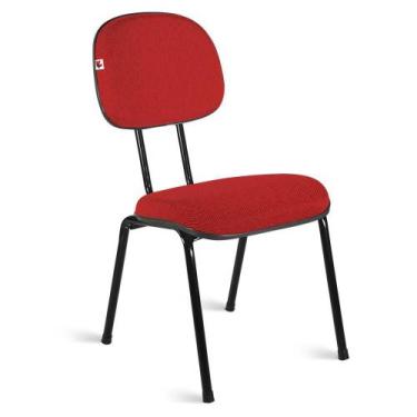 Imagem de Cadeira Secretária Pé Palito Tecido Vermelho - Shop Cadeiras