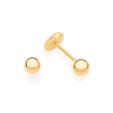 Imagem de Brinco Rommanel Banhado A Ouro Bolinha 2 MM Infantil/Segundo Furo 520797