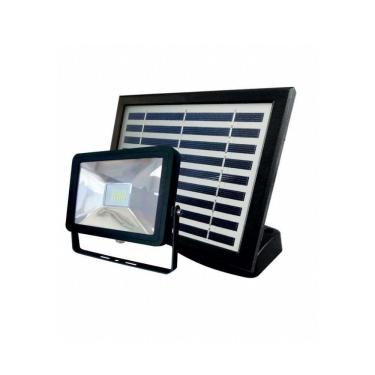 Imagem de Refletor Led Taschibra Com Placa Solar Prime 01 Ip44 Preto Luz Branco Frio 6500K