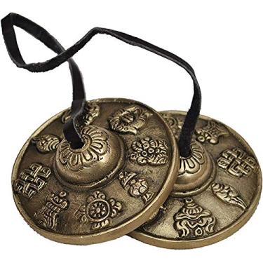 Imagem de Sino tibetano Tingsha (sinos) símbolos budistas da sorte (médio)