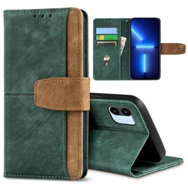 Imagem de GANGANPRO Coldre de celular de negócios de couro para Xiaomi Redmi A1 4G/Redmi A2, capa flip antiderrapante resistente a arranhões com suporte para cartão, capa carteira com suporte de 6,52 polegadas