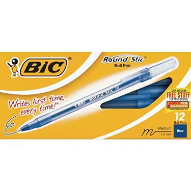 Imagem de Caneta esferográfica redonda BIC, ponta média, 1,0 mm, 12 canetas, Vermelho