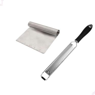 Imagem de Kit Culinário Ralador Zester Raspas Finas Profissional E Espátula Inox De Alimentos Rita Lobo