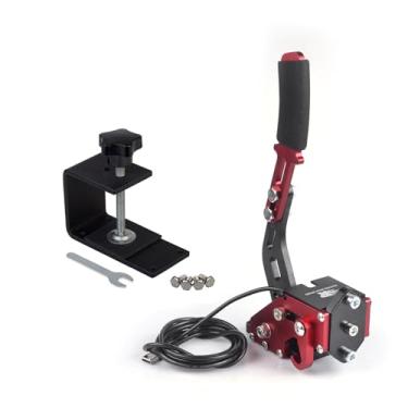 Imagem de ZHSYMX USB Handbrake for 16Bit SIM PC Racing Games, Compatible with G27 G29 G920 G923 T500 T300 Simulate Linear Handbrake With Fixing Clip（Only PC System） Red