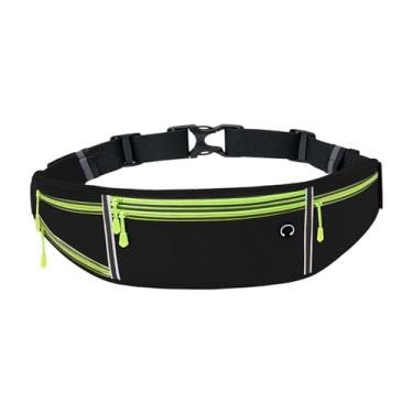 Imagem de Dynwave Correndo cinto jogging saco fanny saco de dinheiro cinto elástico correndo pacote de cintura para acampamento ginásio corredores treino ciclismo, Preto Verde