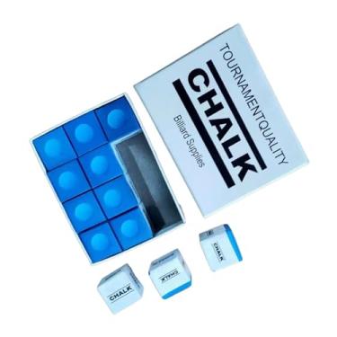 Imagem de YIJU 12x giz para taco de bilhar, giz de mesa durável, acessórios para taco de bilhar, dicas para clubes de torneio de viagem, Azul