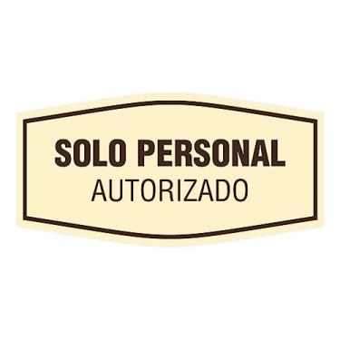 Imagem de Signs ByLITA Placa Autorizada Pessoal Fancy Solo (Marfim/Marrom Escuro) - Médio