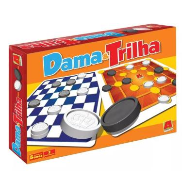 Imagem de Dama, Trilha Algazarra - 24 Peças - Tabuleiro Dupla Face