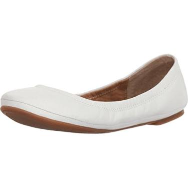 Imagem de Lucky Brand Sapatilha feminina Emmie Ballet, Branco brilhante, 7 Wide