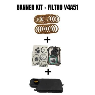 Imagem de Banner kit com filtro do câmbio automático v4a51 - TRANSNATION